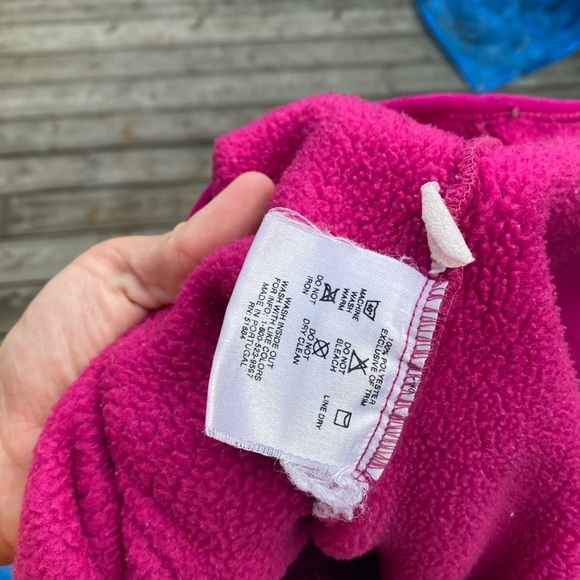 Vintage 90s Patagonia Snap Fleece Sweater Large Pink - Picture 9 of 15